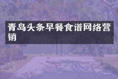青岛头条早餐食谱网络营销