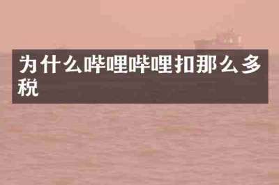 为什么哔哩哔哩扣那么多税