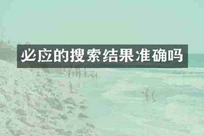 必应的搜索结果准确吗