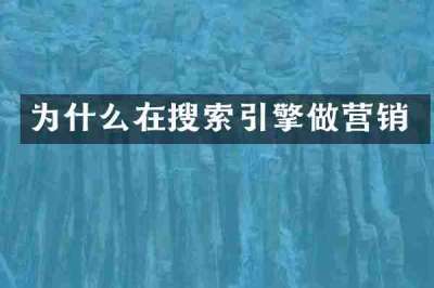 为什么在搜索引擎做营销