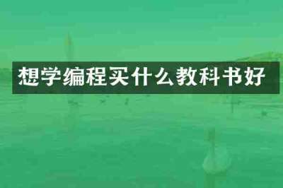 想学编程买什么教科书好