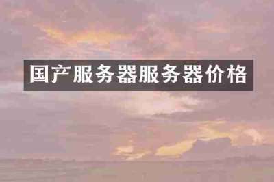 国产服务器服务器价格