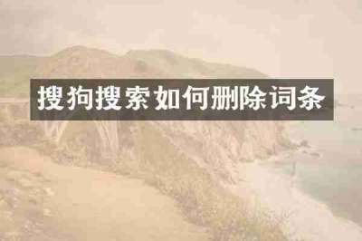 搜狗搜索如何删除词条