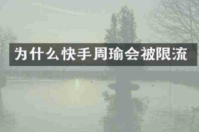 为什么快手周瑜会被限流