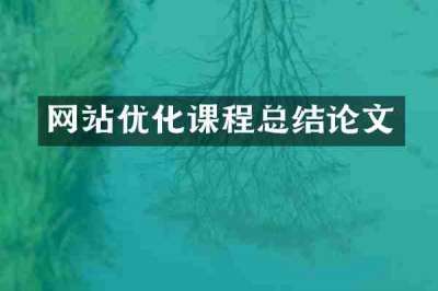 网站优化课程总结论文