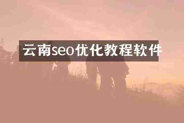 云南seo优化教程软件