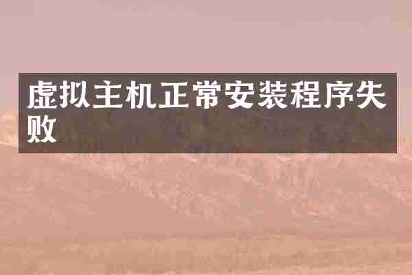 虚拟主机正常安装程序失败