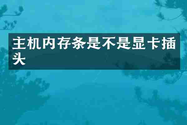 主机内存条是不是显卡插头