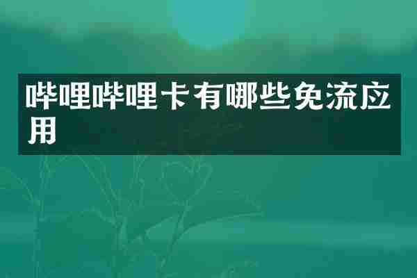 哔哩哔哩卡有哪些免流应用