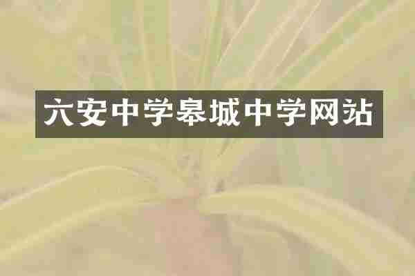 六安中学皋城中学网站