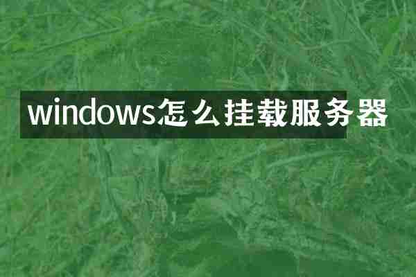 windows怎么挂载服务器