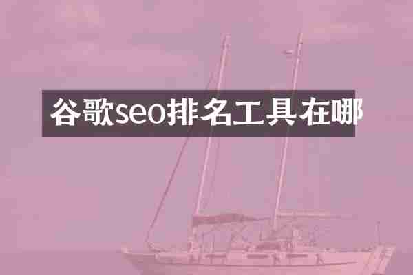 谷歌seo排名工具在哪