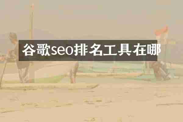 谷歌seo排名工具在哪