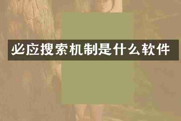 必应搜索机制是什么软件