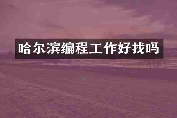 哈尔滨编程工作好找吗