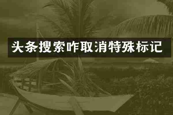 头条搜索咋取消特殊标记
