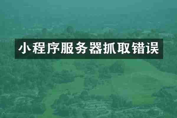 小程序服务器抓取错误