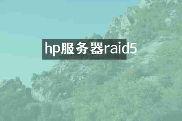 hp服务器raid5