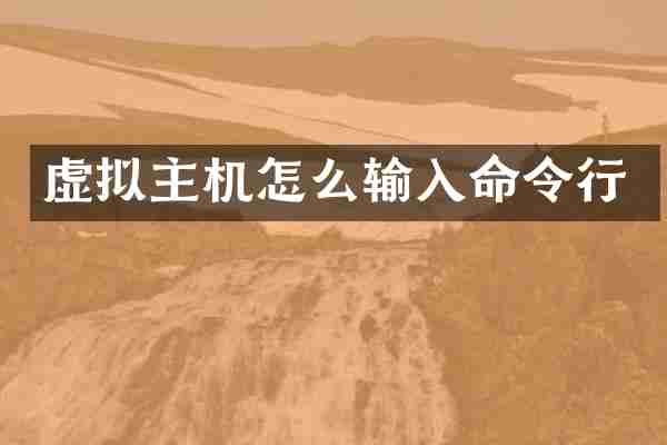 虚拟主机怎么输入命令行
