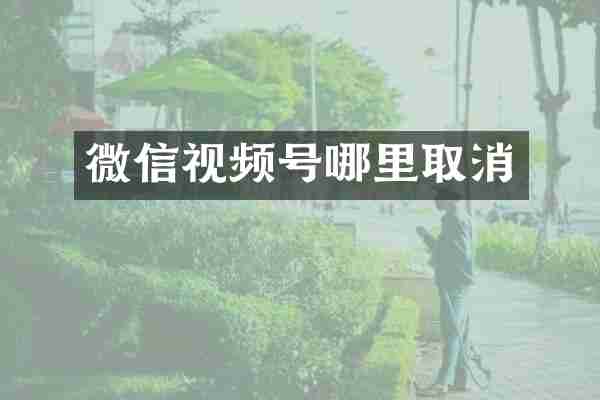 微信视频号哪里取消