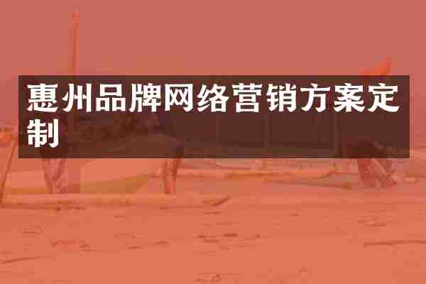 惠州品牌网络营销方案定制
