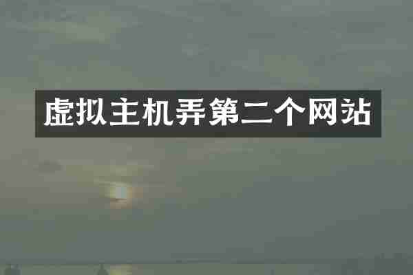 虚拟主机弄第二个网站