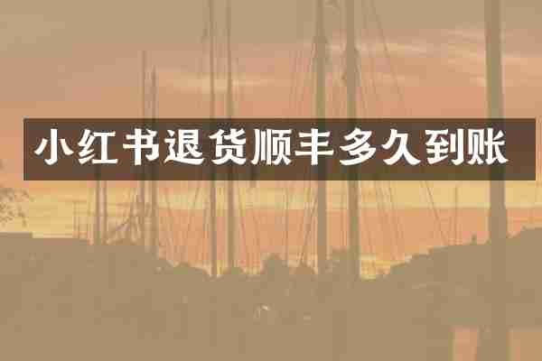 小红书退货顺丰多久到账