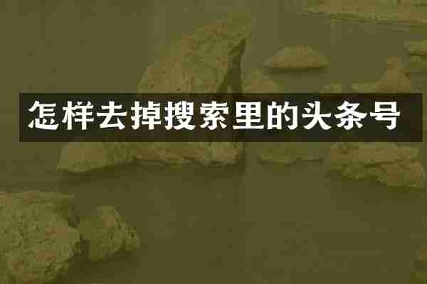 怎样去掉搜索里的头条号
