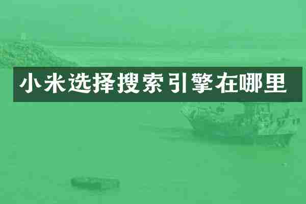 小米选择搜索引擎在哪里