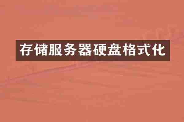 存储服务器硬盘格式化