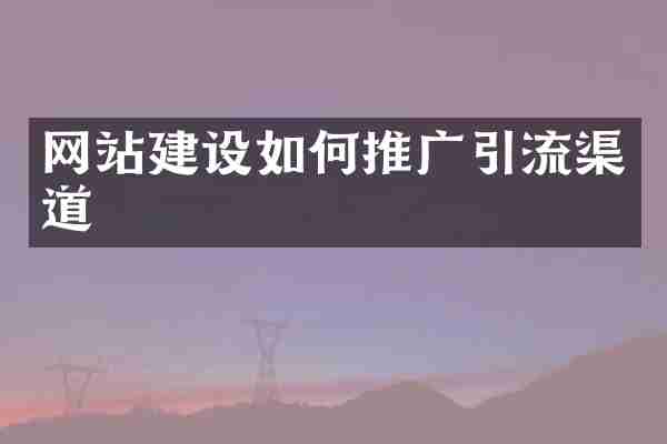 网站建设如何推广引流渠道