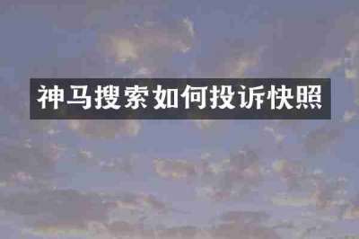 神马搜索如何投诉快照