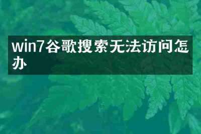win7谷歌搜索无法访问怎么办