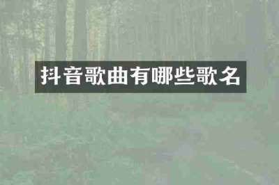 抖音歌曲有哪些歌名