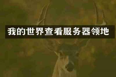 我的世界查看服务器领地