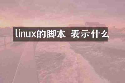 linux的脚本 表示什么