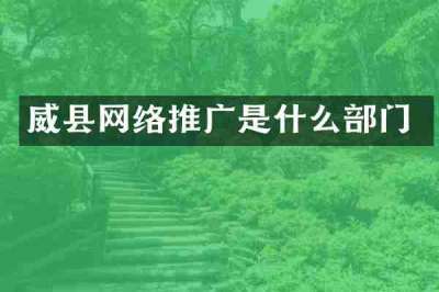 威县网络推广是什么部门