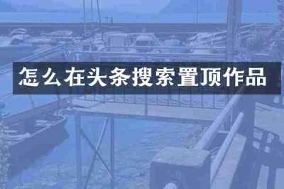 怎么在头条搜索置顶作品