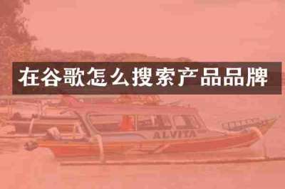 在谷歌怎么搜索产品品牌