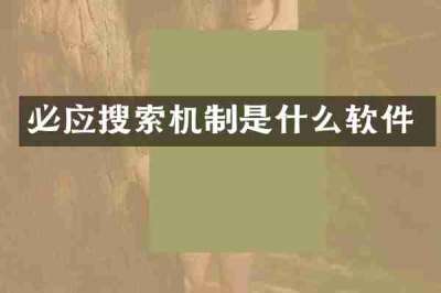 必应搜索机制是什么软件