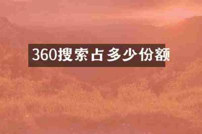 360搜索占多少份额