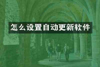 怎么设置自动更新软件