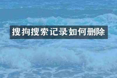 搜狗搜索记录如何删除