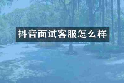 抖音面试客服怎么样