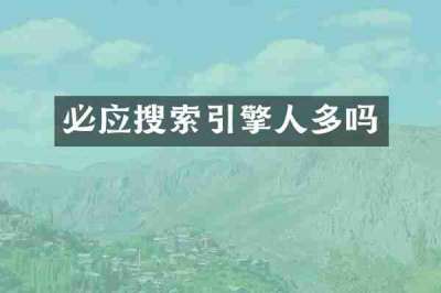 必应搜索引擎人多吗