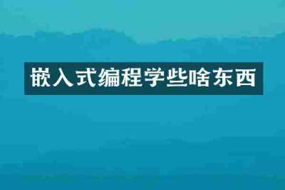 嵌入式编程学些啥东西