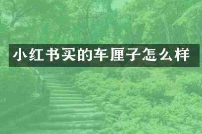 小红书买的车厘子怎么样