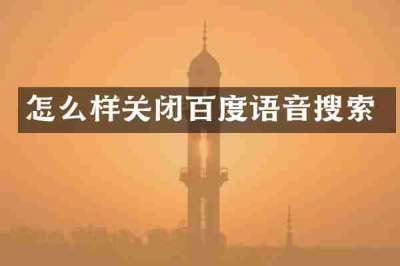 怎么样关闭百度语音搜索