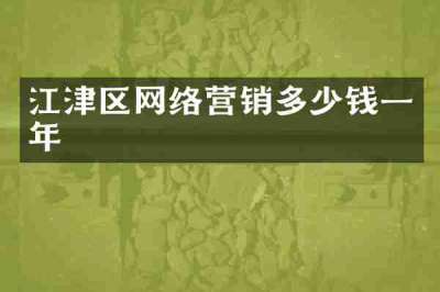 江津区网络营销多少钱一年