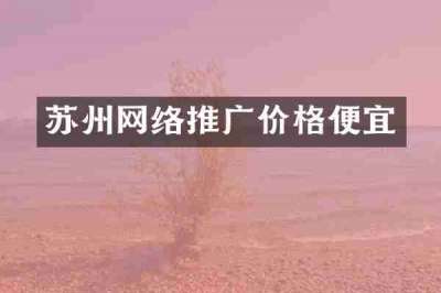 苏州网络推广价格便宜